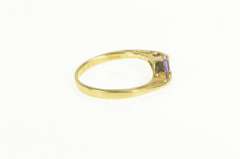 14K Yellow Gold Hexagon Amethyst Honeycomb Bypass Ring