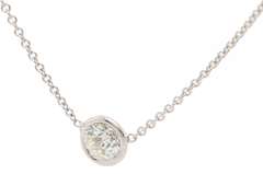 Remarkable 0.58ct Round Diamond Bezel Set Solitaire Necklace in 14K