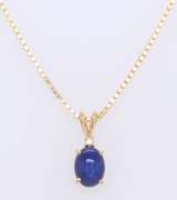 Precious Synthetic Star Sapphire and Diamond Pendant on Chain with Earrings Set