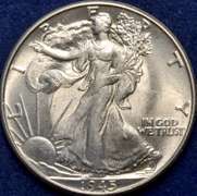 1945 Walking Liberty Half Dollar BU