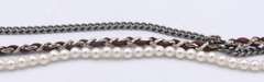 Authentic Chanel Burgandy Pearl Chain Around Sunglasses