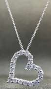 GORGEOUS 2.20 CARATS T.W. HEART-SHAPED ROUND BRILLIANT CUT DIAMOND PENDANT NECKLACE