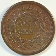 Handsome fully struck 1854 Braided Hair Large Cent in Mint