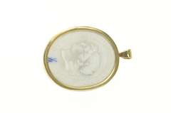 14K Yellow Gold Staatliche Museen Berlin State Museum Ceramic Pendant