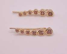 14kt Solid Yellow Gold & Diamond Earrings