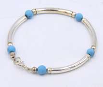 925 Sterling Silver Gemstone Necklace with Matching Bracelet