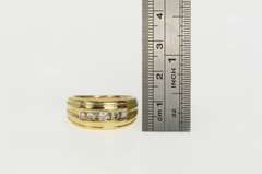 14K Yellow Gold 0.60 Ctw Five Stone Men's Diamond Wedding Ring