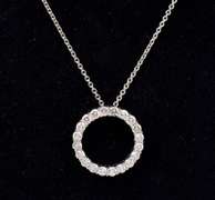 Shimmering 1.00CTW Diamond Pendant Necklace In 14K White Gold
