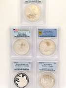 5 one silver dollar certified