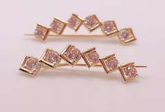 14kt Solid Yellow Gold & Diamond Earrings