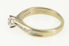 10K White Gold Diamond Classic Vintage Promise Engagement Ring