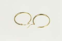 14K Yellow Gold 0.75 Ctw Pave Fancy Diamond Statement Hoop Earrings