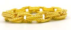 18kt Solid Yellow Gold Double Woven Link Bracelet