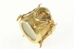 14K Yellow Gold 3D Mother of Pearl Snare Band Drum Charm/Pendant