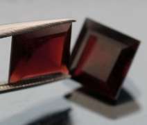 Stunning pair! 6.75ct dark red Garnets