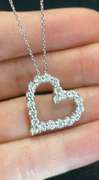 GORGEOUS 2.20 CARATS T.W. HEART-SHAPED ROUND BRILLIANT CUT DIAMOND PENDANT NECKLACE