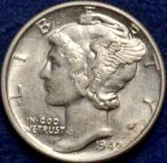 1940 Mercury Dime BU