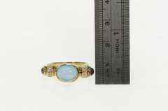 14K Yellow Gold 1930's 4.00 Ctw Blue Topaz Tourmaline Diamond Ring
