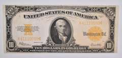 1922 $10 US Gold Certificate Large Note Cutting & Alignment Error