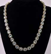 Blindingly Sparkling 36.00CTW Oval-Cut Faceted Sky Blue Topaz & 10.00CTW Diamond Necklace