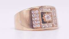 14kt Solid Yellow Gold Men's Ring