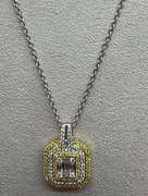 18K WHITE GOLD CHAIN WITH 18K GOLD AND DIAMOND PENDANT