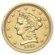 1841-C $2.50 Liberty Head Gold Quarter Eagle