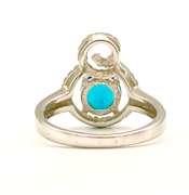 Fancy .925 Sterling Silver Gemstone Halo Ring