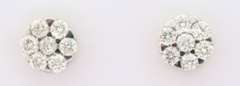 Alluring 14k Yellow Gold Cluster Diamond Earrings
