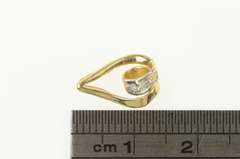 14K Yellow Gold Diamond Inset Loop Swirl Classic Pendant