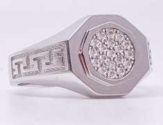 14kt Solid White Gold Men's Ring