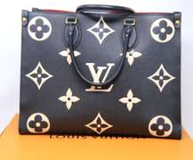 Preowned Louis Vuitton Empreinte Monogram Giant onthego Black Leather Tote Bag