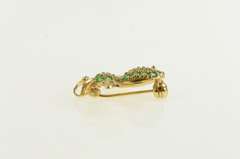 14K Yellow Gold Retro Bee Pave Emerald Fly Bug Pin/Brooch