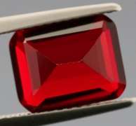 Emerald cut created 2.72ct Cherry Red Ruby