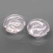 Translucent! 3.68ct pale pink Quartz flower carvings
