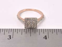 Dazzling Diamond Ring in 14K Rose Gold