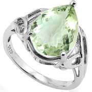 1.21 CT GREEN AMETHYST SILVER RING