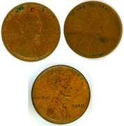 Three Early Date Lincoln Wheat Cents: 2 1909 V.D.B. & 1 1910.