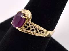 Lovely Ruby Ring In Yellow Gold