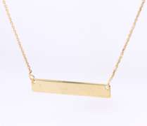 Nice Yellow Gold ID Bar Pendant on Chain