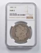 FAIR 2 1892 Morgan Silver Dollar NGC