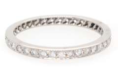 Cartier 0.38ctw Diamond Eternity Wedding Band Ring in 18K W/Box