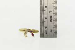 14K Yellow Gold Marquise Natural Ruby Diamond Accent Ring