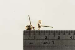 14K Rose Gold Diamond Inset Apple Classic Vintage Stud Earrings