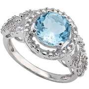 2.22 CT BABY SWISS BLUE TOPAZ SILVER RING
