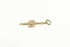 14K Yellow Gold Apostleship of Prayer Pope Prayer Cross Pendant