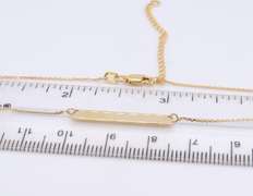 Nice Yellow Gold ID Bar Pendant on Chain