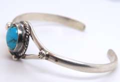 Vintage 925 Sterling Silver Turquoise Cuff Bangle