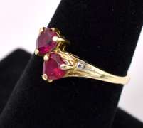 Wonderful Heart Ruby Gemstone Ring In Gold