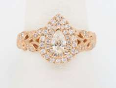 Petite 14k Rose Gold Diamond Floral Ring